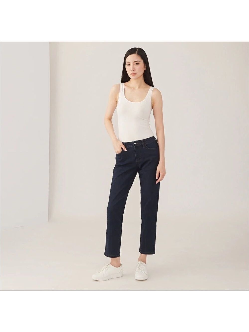 Pink Tartan Straight Leg Dark Denim Jeans Sz 10